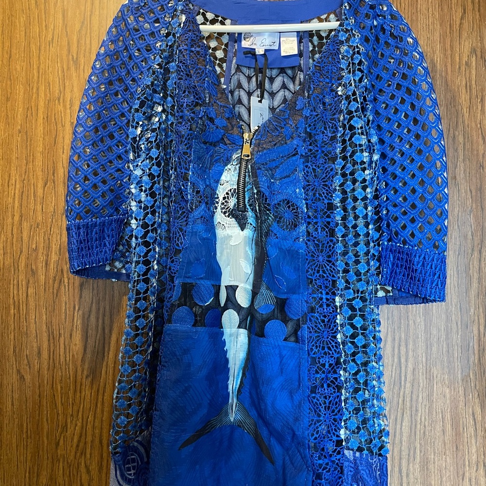 In Ernst by Byron Lars Vibrant Blue Lace Top